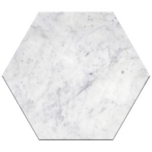 Bianco Carrara 12 in hexagon honed