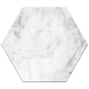 Bianco Carrara 12 in hexagon polished