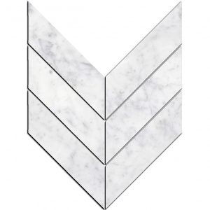 Bianco Carrara Chevron macro polished