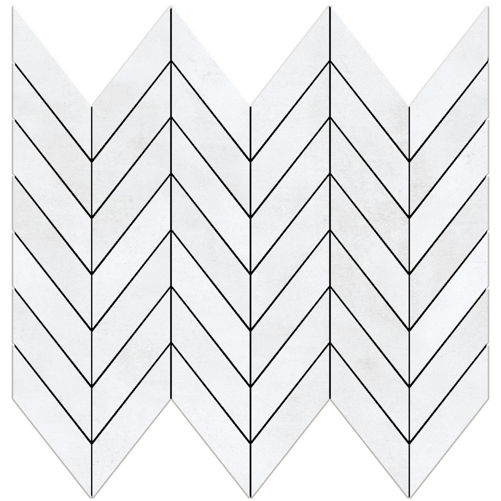 1 1 2 X 3 5 8 Mini Chevron Mosaic Shape White Pera Tile 1-1-2-x-3-5-8-mini-chevron-mosaic-shape-white-pera-tile