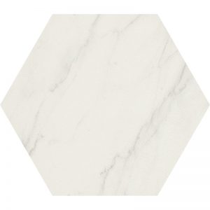 270264-VERONA HEXAGON PORCELAIN TILE-WHITE MATTE w