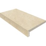 12" X 24" Coping with 2" Mitered L-Shape Drop: Ivory Limestone