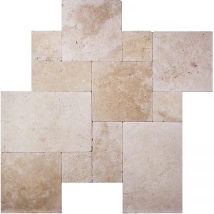 Ivory-Tumbled-VERSAILLES-Pattern-Travertine Pera Tile