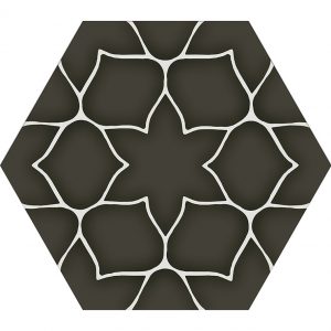 270489 Kerala Charcoal 11x13 Hex Field Tile W