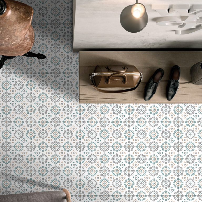 Retail store with a Saint Germain 6x6 Montana patterned porcelain tile floor