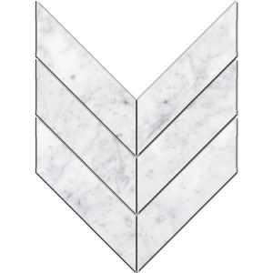 Bianco Carrara Chevron macro honed