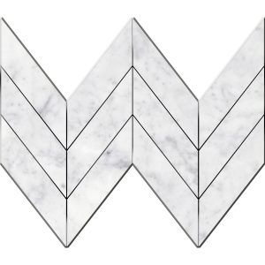 CHEV3 Bianco Carrara Midi Chevron honed