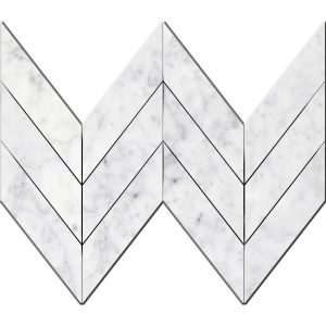 CHEV3 Bianco Carrara Midi Chevron polished