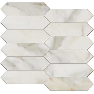 PICK3 calcatta Gold PICKET MOSAIC polished