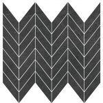 1 1/2" X 3 5/8" Mini Chevron Mosaic Upstone: Mustang Nero