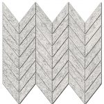1 1/2" X 3 5/8" Mini Chevron Mosaic Upstone: Duke Bianco