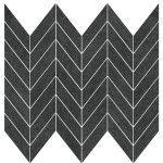 1 1/2" X 3 5/8" Mini Chevron Mosaic Upstone: Mustang Nero