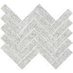 1 1/2" X 5 1/2" Herringbone Mosaic Upstone: Duke Bianco