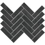 1 1/2" X 5 1/2" Herringbone Mosaic Upstone: Mustang Nero