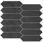 1 3/4" X 6 1/2" Picket Mosaic Upstone: Mustang Nero