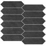 1 3/4" X 6 1/2" Picket Mosaic Upstone: Mustang Nero