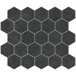 3 1/4" Hexagon Mosaic Upstone: Mustang Nero