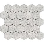 3 1/4" Hexagon Mosaic Upstone: Duke Bianco
