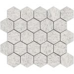 3 1/4" Hexagon Mosaic Upstone: Duke Bianco