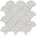 4" Fish Scale Mosaic Upstone: Duke Bianco