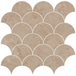 4" Fish Scale Mosaic Upstone: Jura Beige
