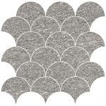 4" Fish Scale Mosaic Upstone: London Grigio