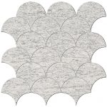 4" Fish Scale Mosaic Upstone: Duke Bianco