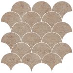 4" Fish Scale Mosaic Upstone: Jura Beige