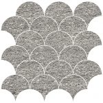 4" Fish Scale Mosaic Upstone: London Grigio