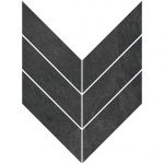3" X 9" Macro Chevron Mosaic Upstone: Mustang Nero