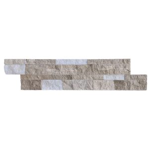 110029-Levant + Niobe Grey 6 X 24 3D Interlocking Ledger Panel Marble Splitface