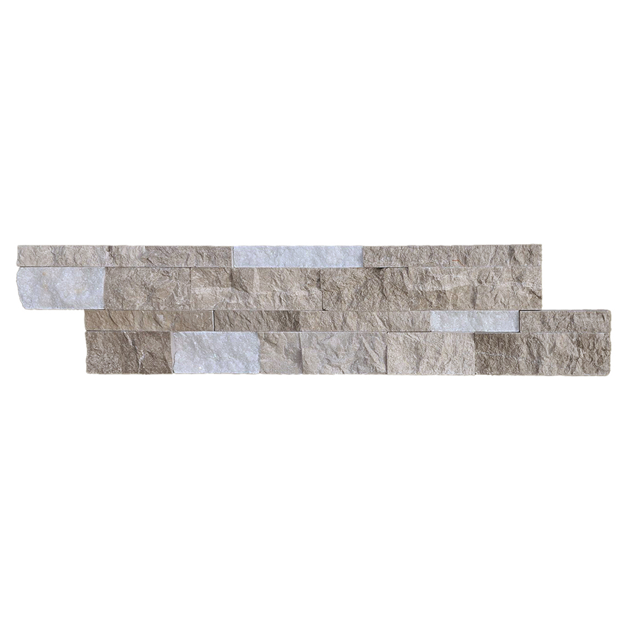 Levant + Niobe Gray 6" X 24" 3D Interlocking Ledger Panel Marble Splitface