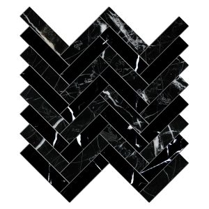 150390-NOIR NOBLE- 1 X 4 HERRINGBONE MOSAIC - HONED