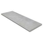 12" X 36" Unglazed Bullnose Porcelain Coping: Silver Limestone