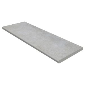 285223-DREAMSCAPES- 12 X 36 UNGLAZED PORCELAIN BULLNOSE COPING - SILVER LIMESTONE