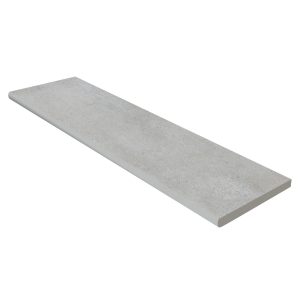 285224-DREAMSCAPES- 12 X 48 UNGLAZED PORCELAIN BULLNOSE COPING - SILVER LIMESTONE