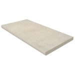 12" X 24" Unglazed Bullnose Porcelain Coping: Saramago Limestone