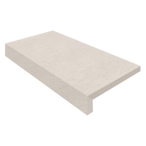 285251-L-DREAMSCAPES- 2 DROP MITERED L-SHAPE 24 PORCELAIN COPING - SARAMAGO LIMESTONE