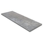 12" X 36" Unglazed Bullnose Porcelain Coping: Silver Quartz