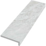 48" L-Shape Mitered Coping: Pietrasanta Bianco