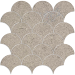 Coastal Grey 4" Fish Scale Mosaic - Honed