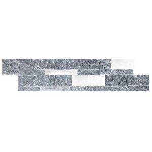 Cadet Grey + Horizon 6" X 24" 3D Interlocking Ledger - Splitface