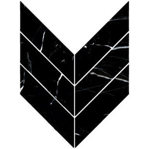 Noir Noble 2 3/8" X 8 3/8" Macro Chevron Mosaic