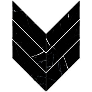 Noir Noble 2 3/8" X 8 3/8" Macro Chevron Mosaic