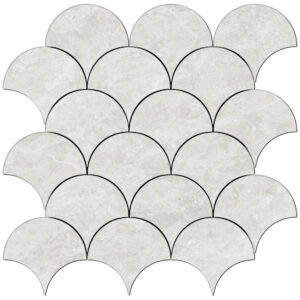 Vanilla 4" Fish Scale Mosaic - Honed