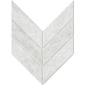 Vanilla 3" X 10" Macro Chevron Mosaic - Honed