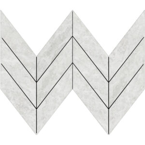Vanilla 1 7/8" X 6 7/8" Midi Chevron Mosaic - Honed