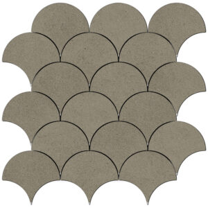 250307-4sca-harmony-4in-fish-scale-mosaic-taupe-polished Harmony: 4" Fish Scale Mosaic - Taupe
