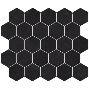 250322-3hex-sublime-3-1-4in-hexagon-black-natural Sublime: 3 1/4" Hexagon Mosaic - Black