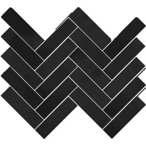 Sublime: 1 1/2" X 5 1/2" Herringbone Mosaic - Black